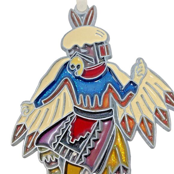 Suncatcher Kachina & Dream Catcher Native Acrylic Stained Glass VTG Set of 2 - Picture 10 of 11